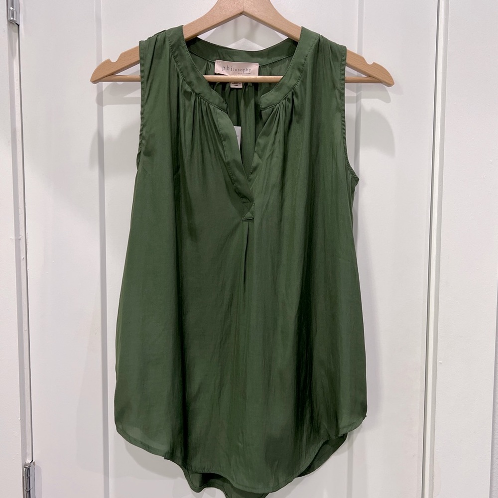 NWT - Philosophy Dark Green Tank Top - Women’s Small